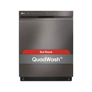 24 in. PrintProof Black Stainless Steel Front Control Dishwasher