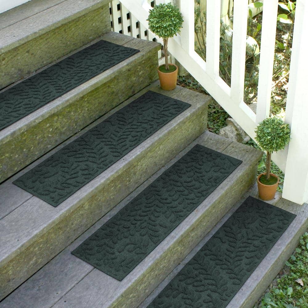 WaterHog Black Polyester Indoor Outdoor Stair Treads Set
