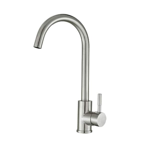 Unbranded Single Handle Bar Faucet with Water Supply Lines in Brushed Nickel