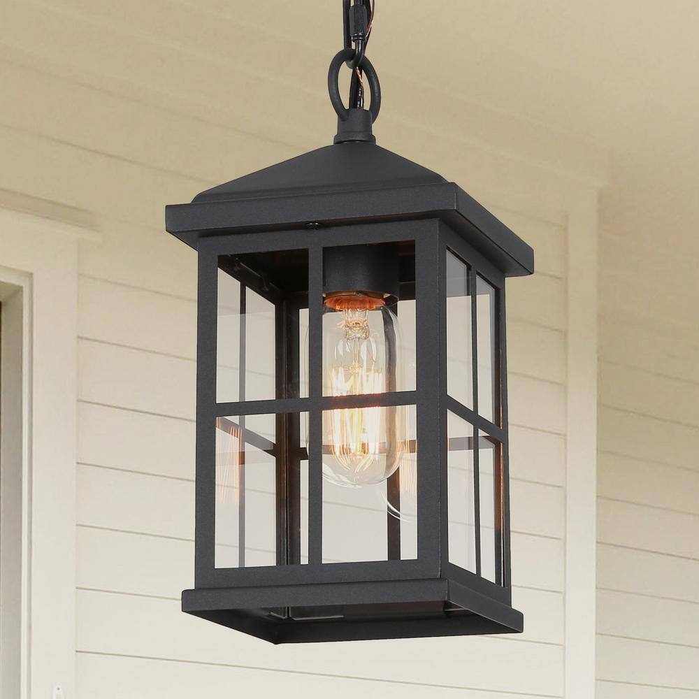 LNC Modern Black Outdoor Pendant Light 1-Light Farmhouse Hanging ...