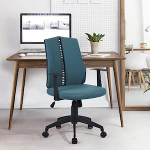 Soris Fabric Seat Ergonomic Upholstered Drafting Chair in Dark Blue with Adjustable Height