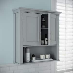 Somerset Collection 22.88 in. W x 24.81 in. H x 7.88 in. D 2-Door Wall Cabinet in Gray