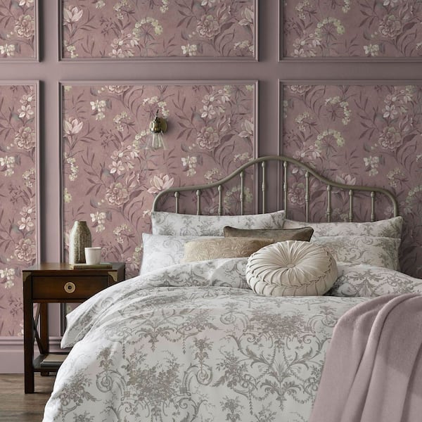 Laura Ashley Blairmore Floral Grape Wallpaper