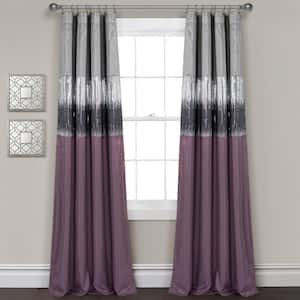 Night Sky 100% Lined Blackout Window Curtain Panel Purple/Gray Single 42X84