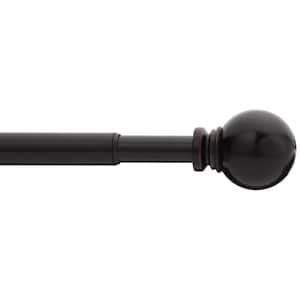 28 in. - 48 in. Adjustable Telescoping 5/8 in. Single Curtain Rod Kit in Oil Rubbed Bronze with Ball Finials