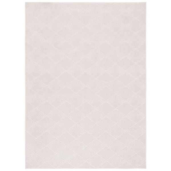 SAFAVIEH Pattern and Solid Ivory 9 ft. x 13 ft. Geometric High-low Area Rug