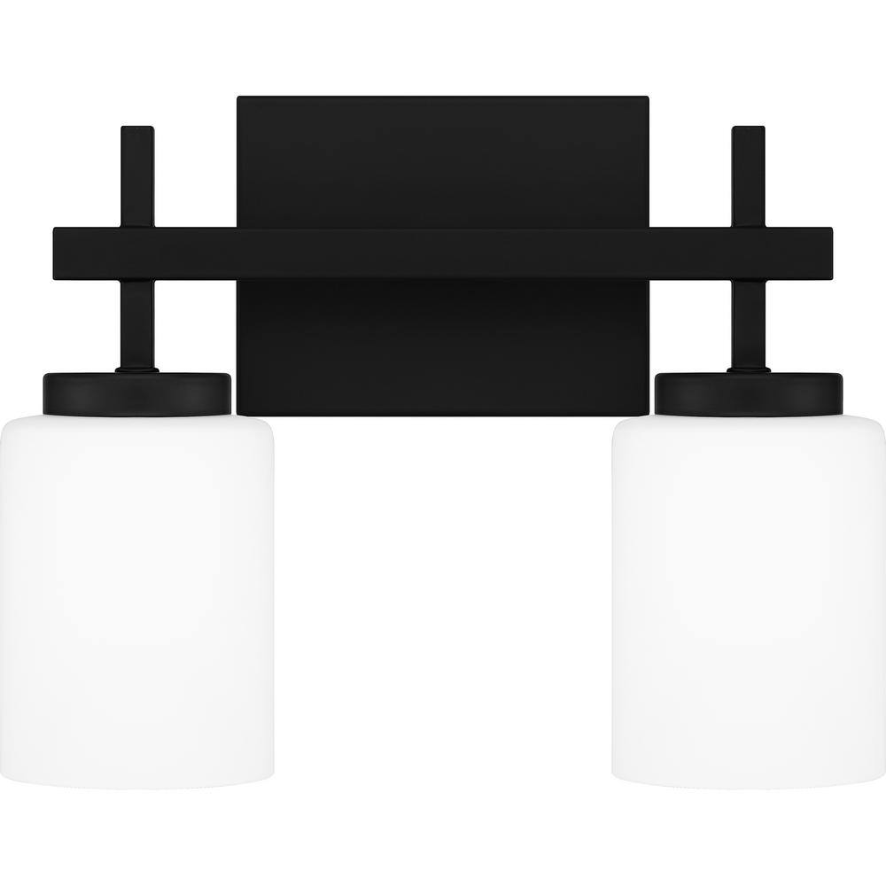 Quoizel Wilburn 13 in. 2Light Matte Black LED Vanity Light WLB8613MBK