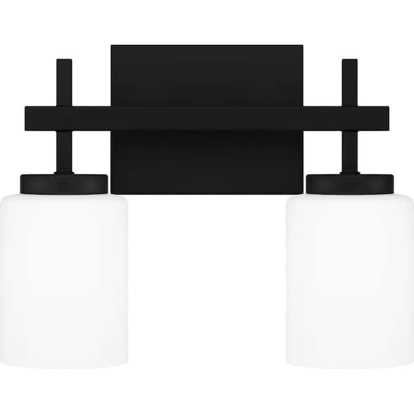 Quoizel Wilburn 13 in. 2-Light Matte Black LED Vanity Light