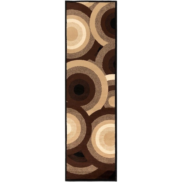 Livabliss Kalocsa Chocolate 2 ft. x 8 ft. Indoor Runner Rug