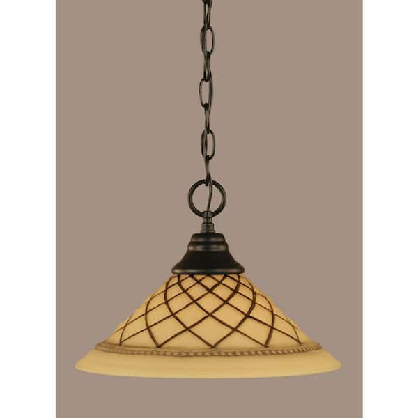 Unbranded Kingston 100-Watt 1-Light Matte Black Bowl Mini Pendant Light with Glass Shade