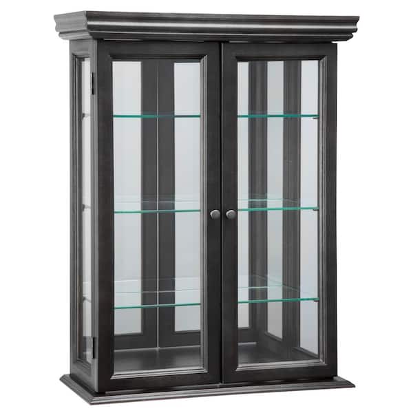 Design Toscano Country Tuscan Black Hardwood Wall Curio Accent Cabinet  BN24302 - The Home Depot