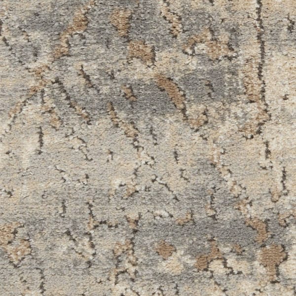 9 ft. x 12 ft. Beige and Gray Abstract Power Loom Area Rug