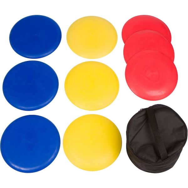 Trademark Innovations Disc Golf Frisbee Outdoor Game Set with Carry Bag (Set of 9 Discs, Red/Yellow/Blue)