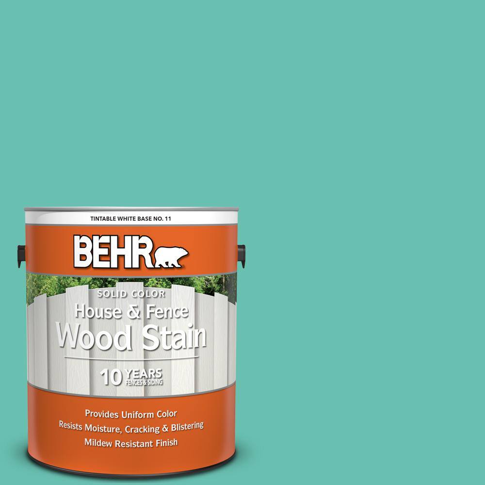 1 gal. #P440-4 March Aquamarine Solid Color House and Fence Exterior Wood S