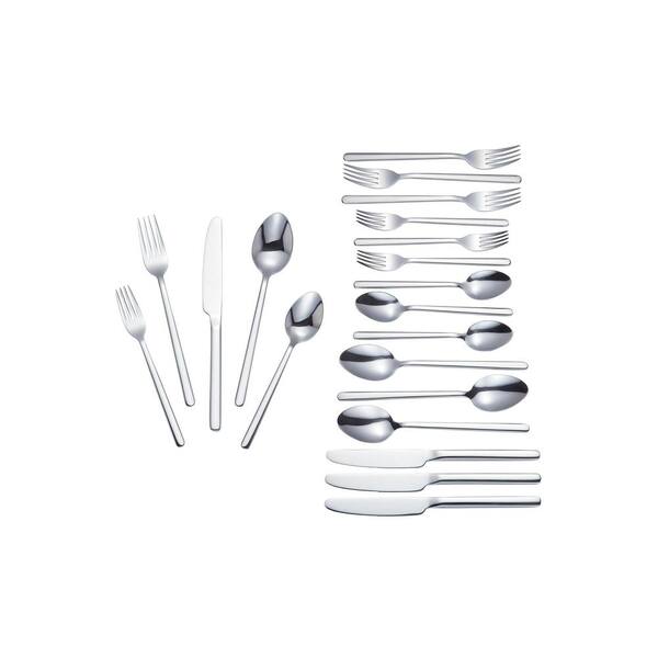 Basics 20-Piece Stainless Steel Flatware Set with Round Edge Service for 4 