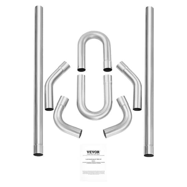Exhaust Kit 8 Pieces 2.94 in. x 3.9 ft. Carbon Steel Slip Joint Corrosion Resistant Pipe 1-Pack with Slip-Fit Joint