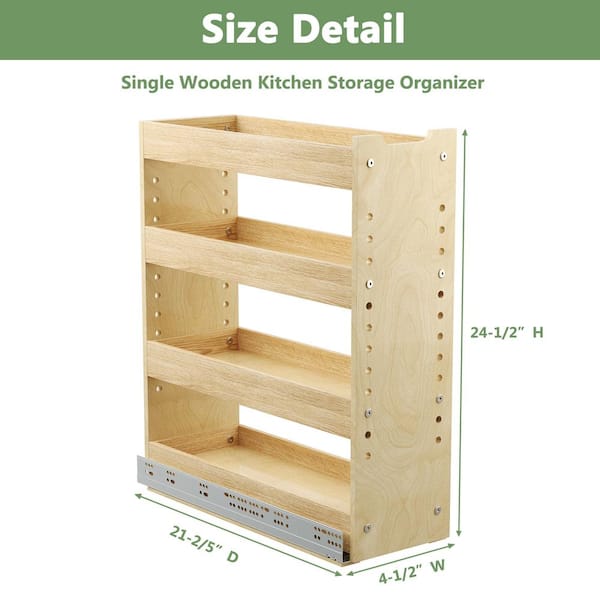 Wood Food Storage Container Organizer for Base 21 Cabinets