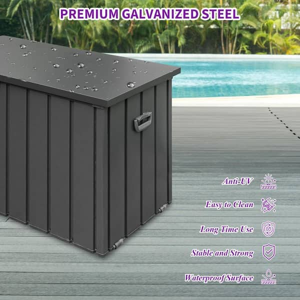 domi outdoor living 120 Gallon Outdoor Steel Deck Box with Lock