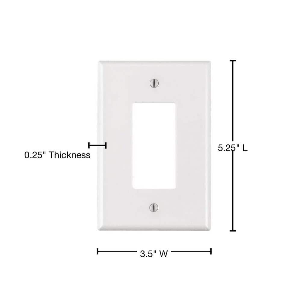 Oversized White Thermoset 1-Gang Decorator Wall Plate