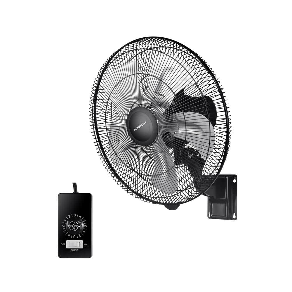 Adrinfly 18 in. Black 5 Speeds Household Commercial Wall Fan with adjustable head, 90 Degree Horizontal Oscillation, 1-Pack