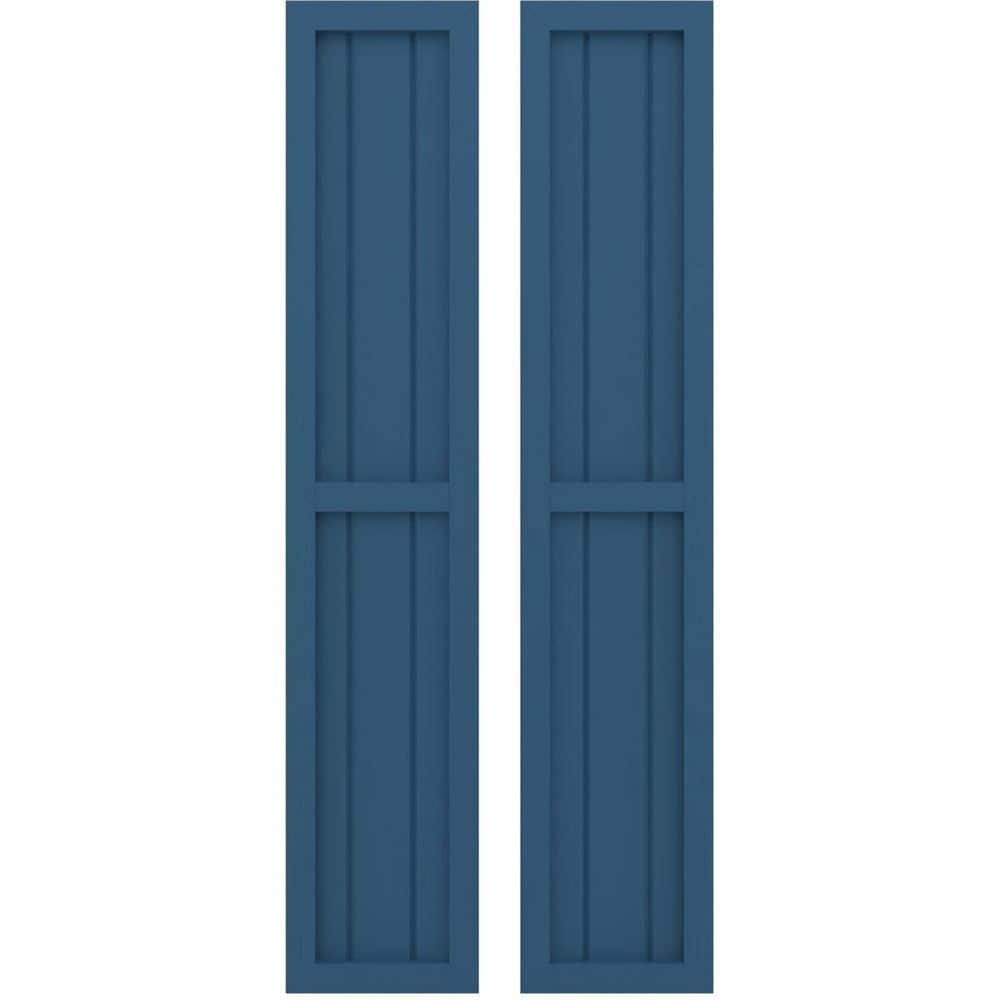 10-1/2 in. W x 66 in. H Americraft 3 Board Real Wood Two Equal Panel Framed Board and Batten Shutters Sojourn Blue price history on PriceWatchPro