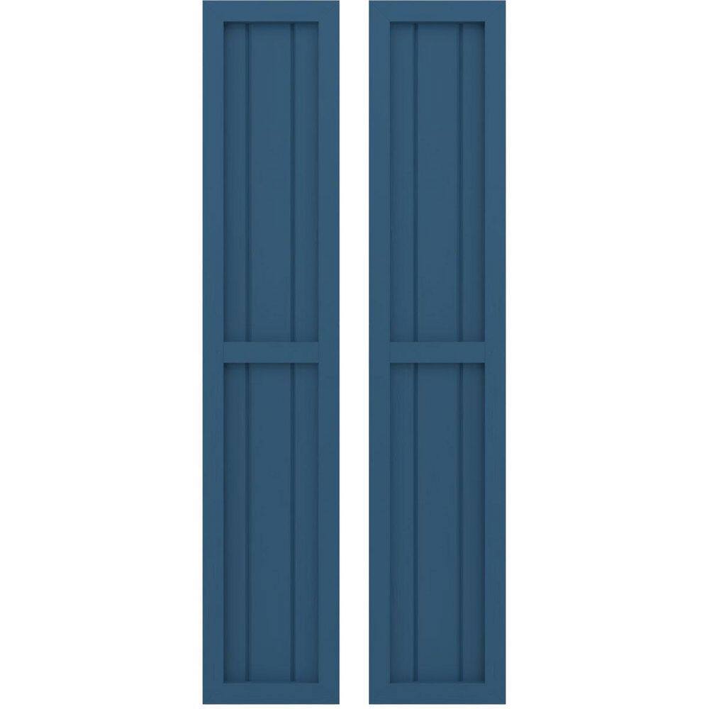 10-1/2 in. W x 82 in. H Americraft 3-Board Real Wood 2 Equal Panel Framed Board and Batten Shutters in Sojourn Blue price history on PriceWatchPro