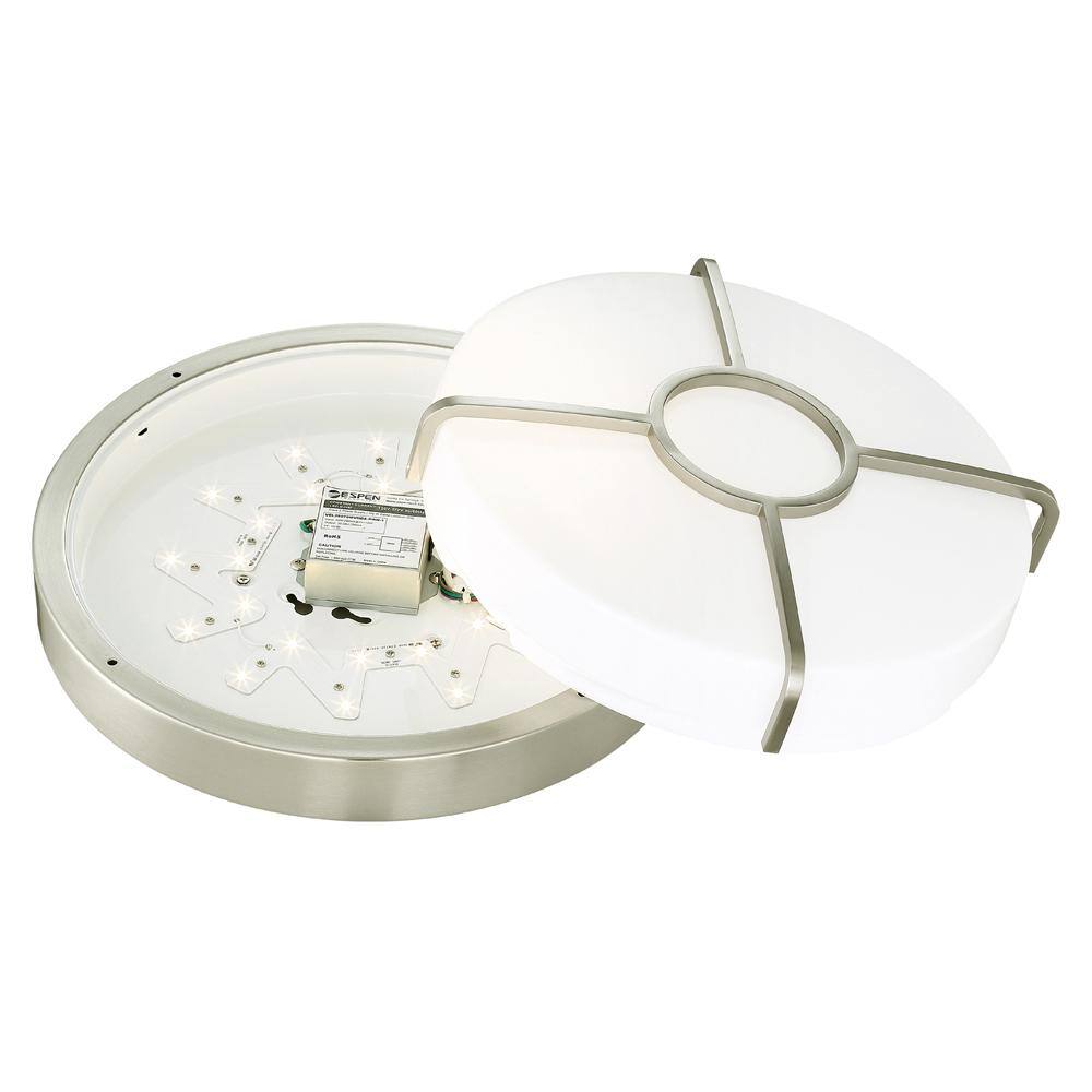 14" Brushed Nickel LED Smart Ceiling Light with Acrylic Shade