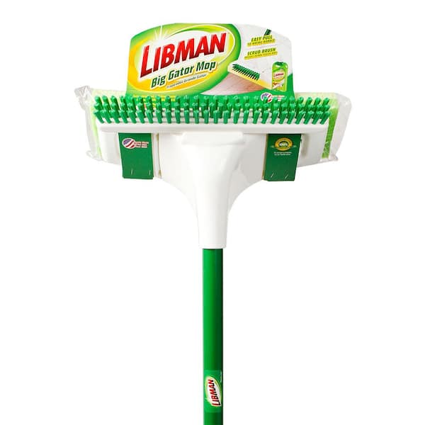 Libman 11.25 in. Big Gator Sponge Flat Mop with Scrub Brush 3960
