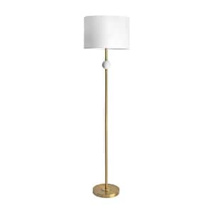 Saxman 63 in. Gold Floor Lamp with Shade