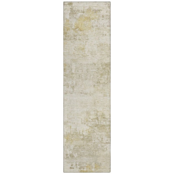 Chantille Machine Washable Indoor/Outdoor Abstract ACN2371 Putty 2 ft. x 7 ft. Runner Rug