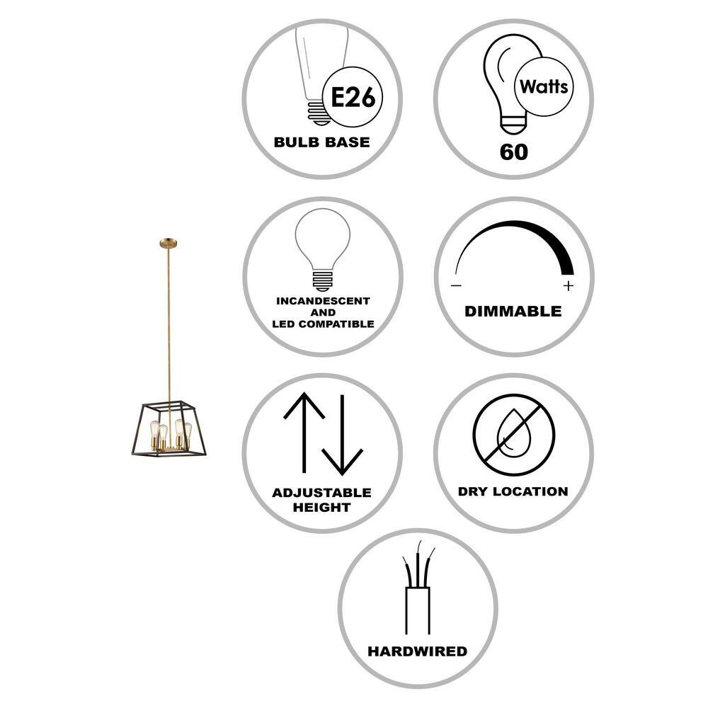 Adams 15'' Rubbed Oil Bronze Glass LED Pendant Light