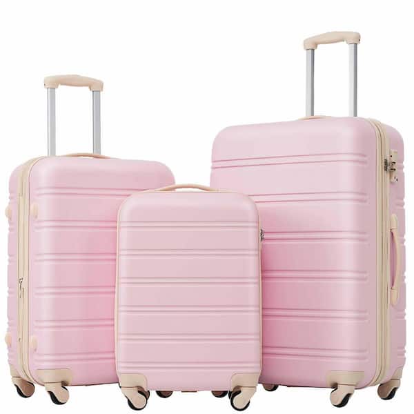 3-Piece Light Pink Hardside Spinner Luggage Set with TSA Lock Lightweight
