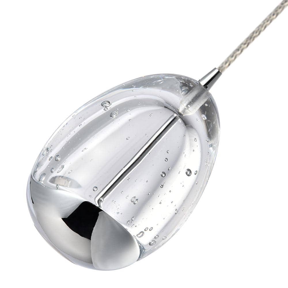 Artisan Deco Black Glass LED Pendant Light, 80" Energy Star