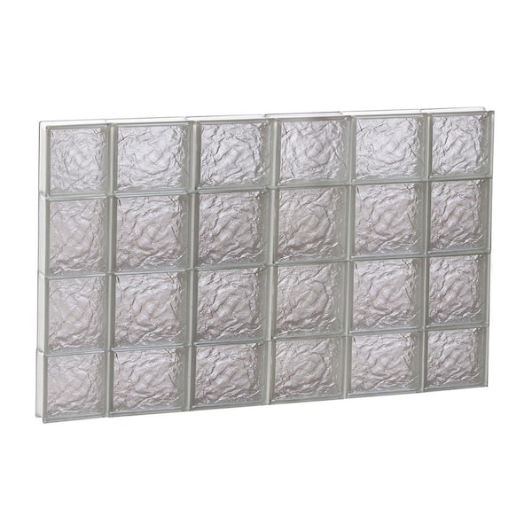 Clearly Secure 42.5 in. x 27 in. x 3.125 in. Frameless Ice Pattern Non-Vented Glass Block Window