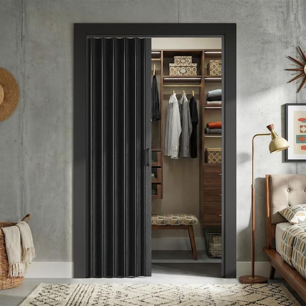 Socbazzar 36 in x 80 in. Black Oak Finished Interior PVC Folding