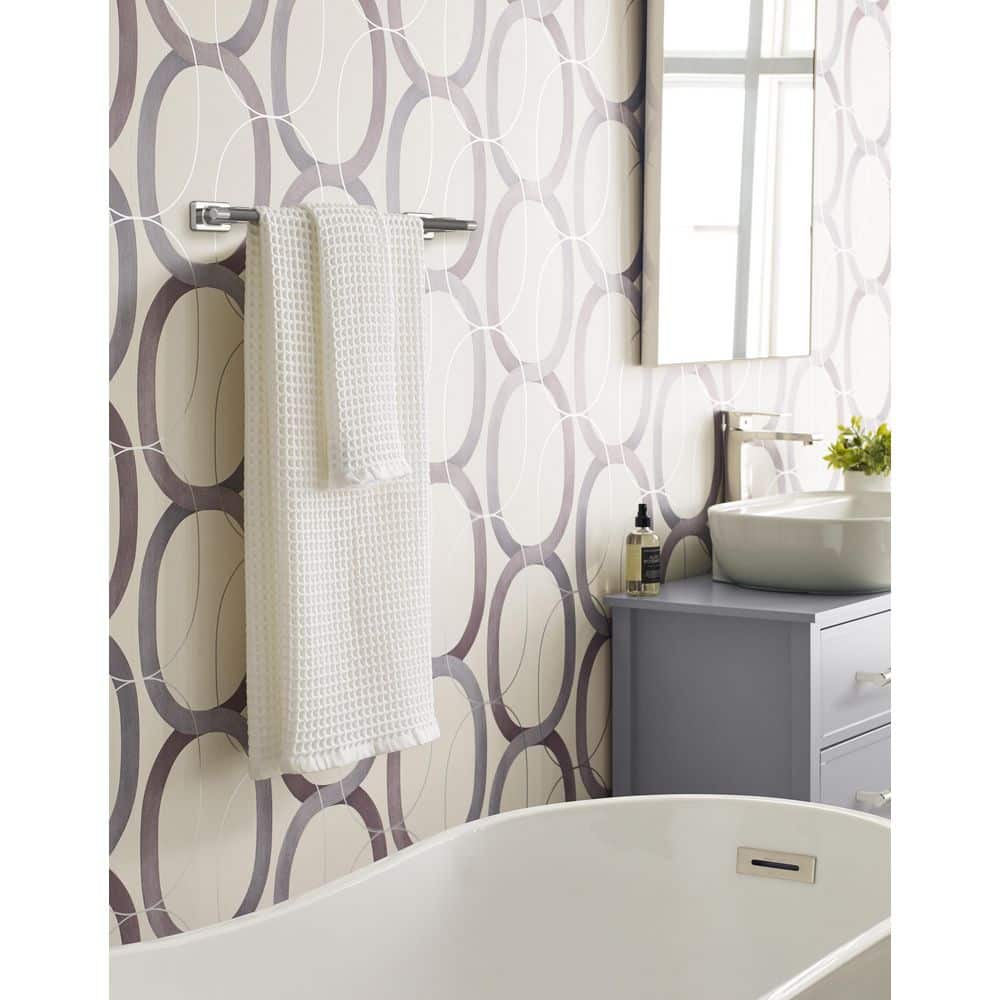 Polished Nickel and Gunmetal 18-Inch Wall Mounted Towel Bar