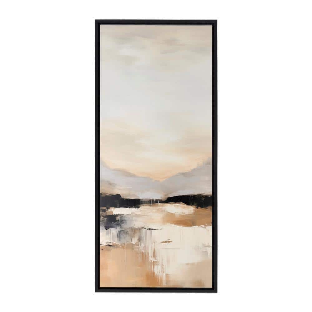 Sylvie 18"x40" Black Framed Abstract Landscape Canvas