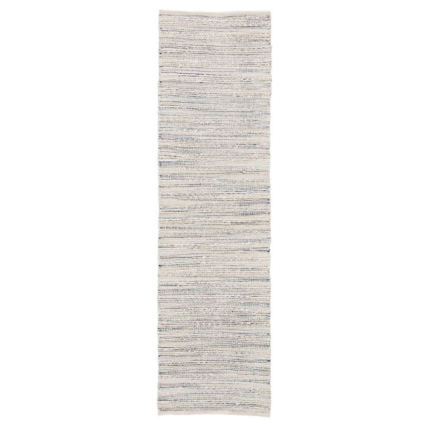 Himalaya White 2 ft. 6 in. x 9 ft. Stripe Runner Rug