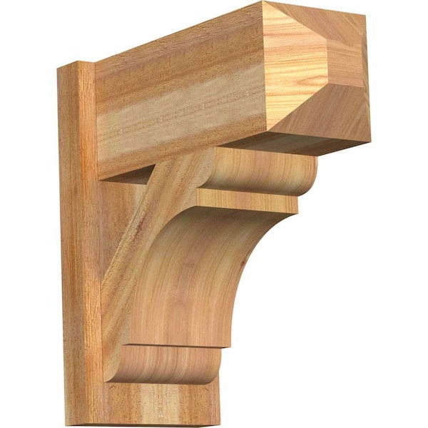 Ekena Millwork 8 in. x 18 in. x 18 in. Olympic Craftsman Rough Sawn Western Red Cedar Outlooker