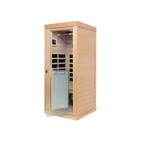Unbranded 1-Person Epoxy Resin Far Corner Sauna with Infrared Heating Plate