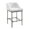Hillsdale Furniture Dillon 35.25 in. Silver Low Back Metal 26 in. Counter Stool with Cream Fabric Seat and Back 4188-828H