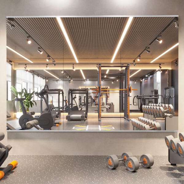 Swafrrt 3-Pieces 24 in. W x 48 in. H Modern Rectangle Frameless Wall-Mounted Dance Mirror Garage Gym Mirror