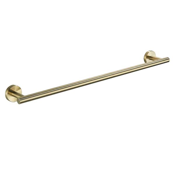 FORIOUS 24 in. Wall Mounted Single Towel Bar in Brushed Gold