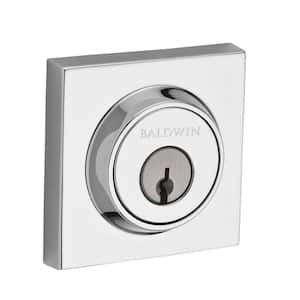 Reserve Contemporary Polished Chrome Double Cylinder Square Deadbolt