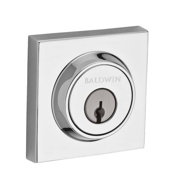 Baldwin Reserve Contemporary Polished Chrome Double Cylinder Square Deadbolt