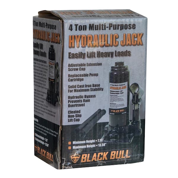 BLACK BULL 8 Ton Hydraulic Bottle Jack HBJ8 - The Home Depot