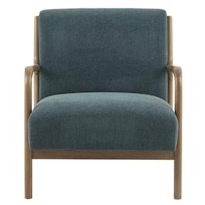 Novak Teal Mid-Century Modern Accent Armchair