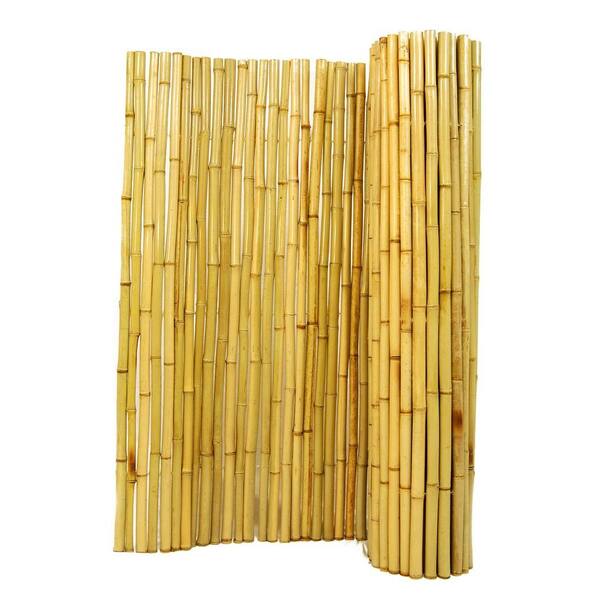 Backyard X-Scapes 1 in. D x 6 ft. H x 6 ft. L Natural Rolled Bamboo Fence