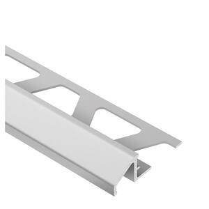 Reno-U Satin Anodized Aluminum 3/8 in. x 8 ft. 2-1/2 in. Metal Reducer Tile Edging Trim