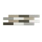 Subway Matted 12 in. x 4 in. Rustic Clay Glass Decorative Tile Backsplash (3-Pack)